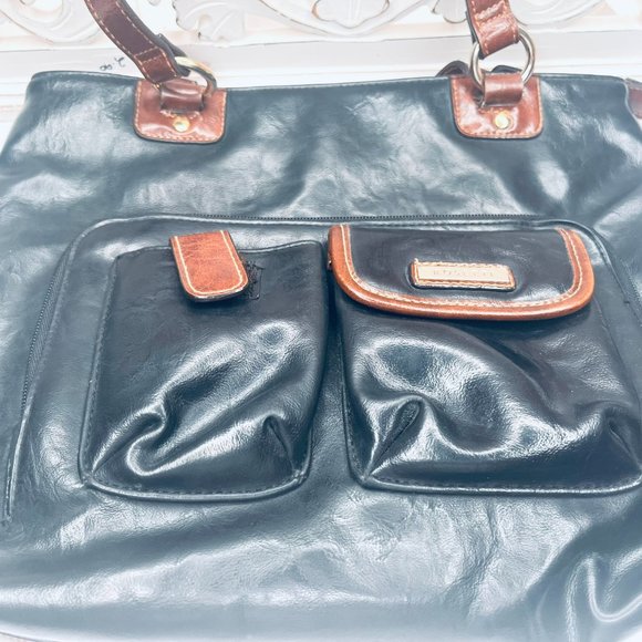 Rosetti Navy Faux Leather Tote Bag – Vintage Late 1990s / Early 2000s - Picture 5 of 12